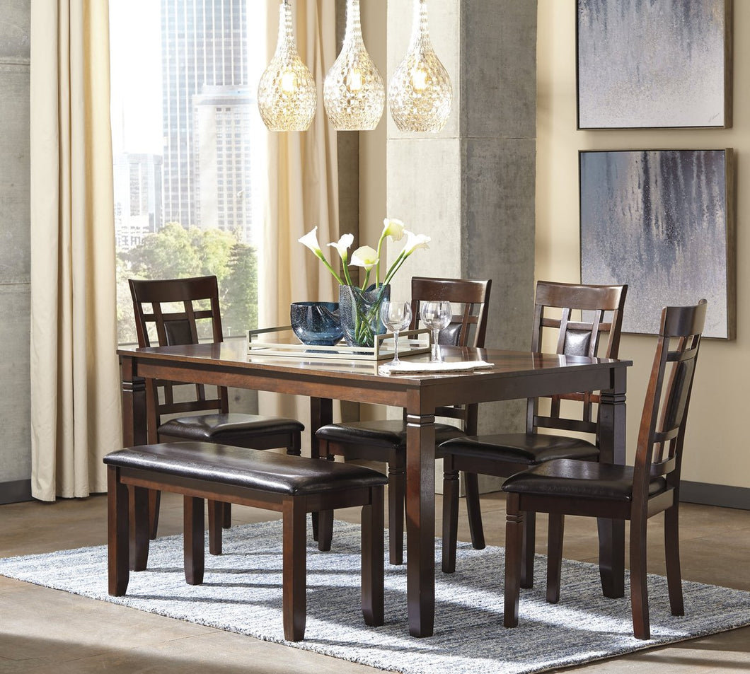 D384 Bennox Brown 6-Piece Dining Set