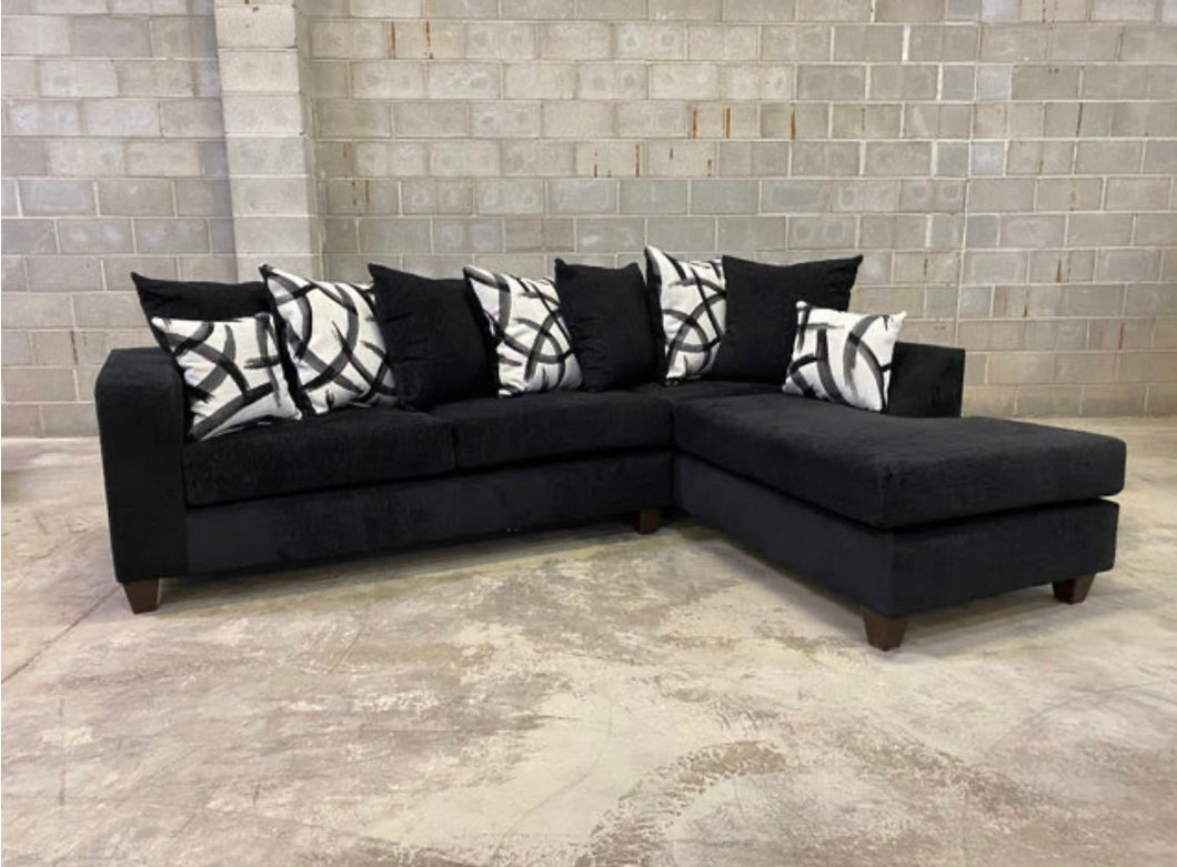 Black, Brown, & Silver Sectionals