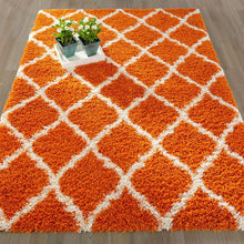 Load image into Gallery viewer, COZY2271-5X7 - Cozy Trellis Orange Shag Area Rug
