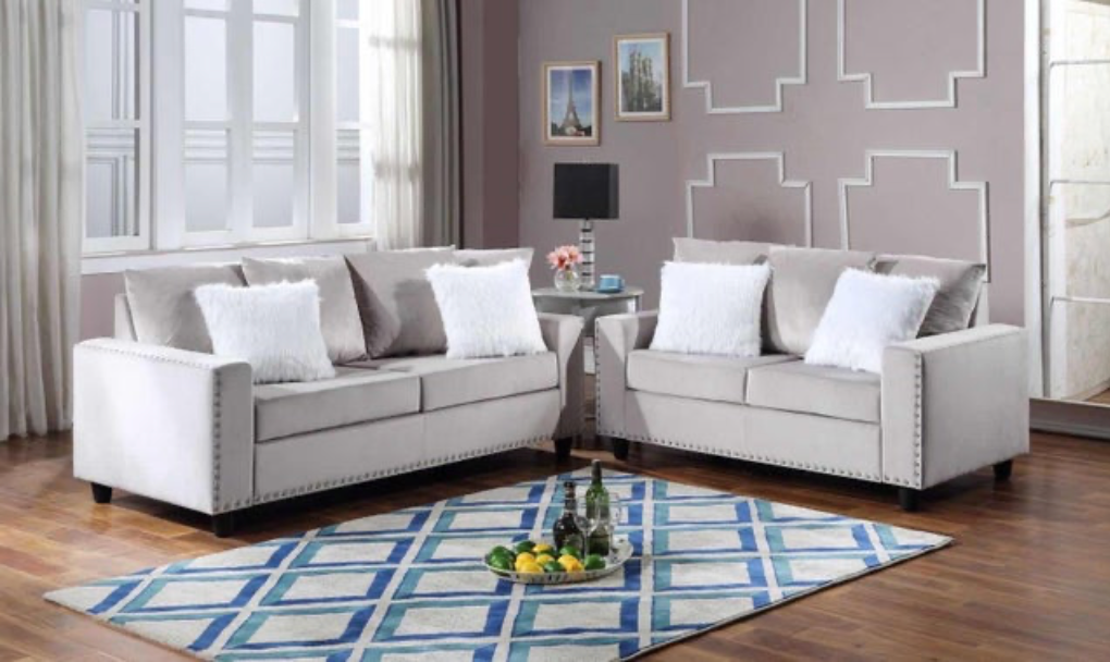 Cinderella-Silver Sofa and Loveseat Set