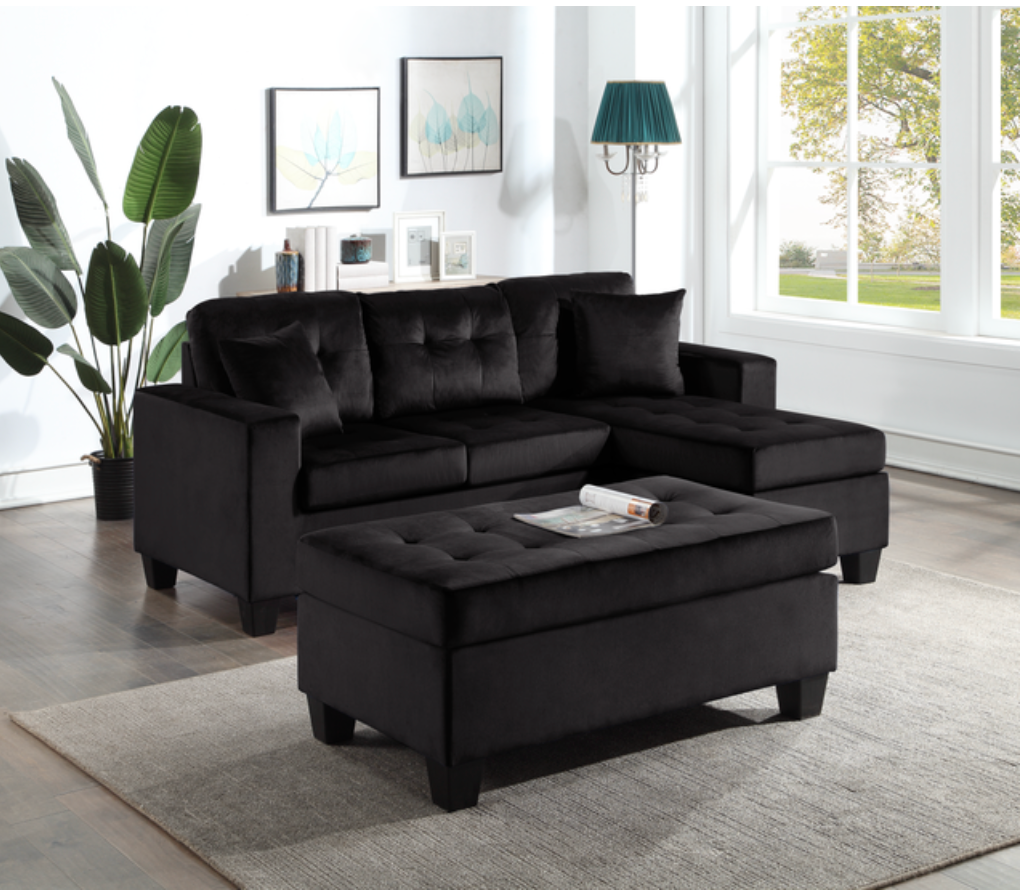 Naomi Black - Sectional & Ottoman