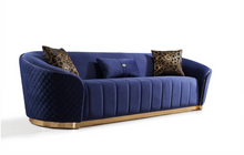 Load image into Gallery viewer, Aster Blue Velvet Sofa &amp; Loveseat
