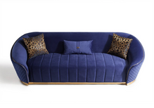 Load image into Gallery viewer, Aster Blue Velvet Sofa &amp; Loveseat
