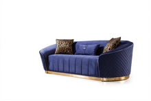 Load image into Gallery viewer, Aster Blue Velvet Sofa &amp; Loveseat
