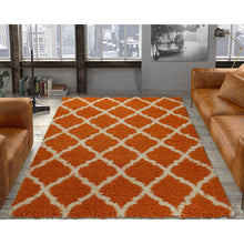 Load image into Gallery viewer, COZY2271-5X7 - Cozy Trellis Orange Shag Area Rug
