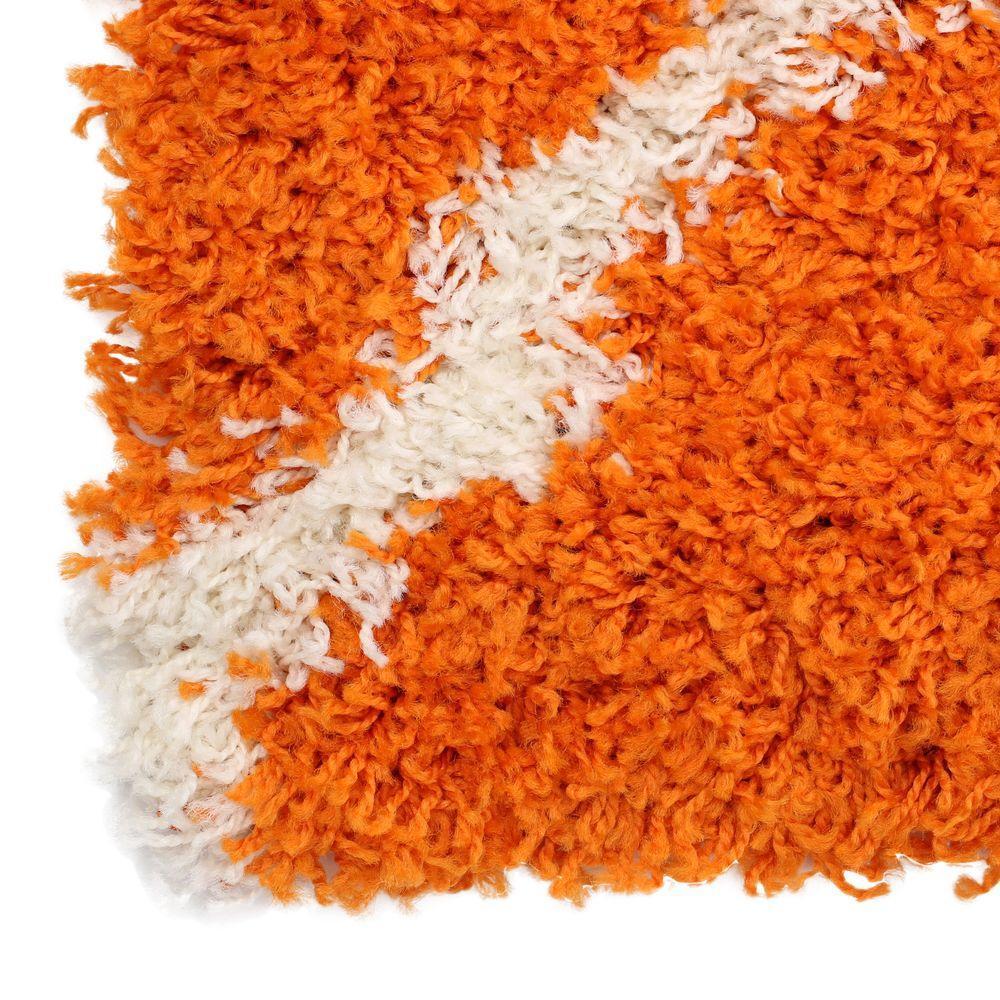 COZY2271-5X7 - Cozy Trellis Orange Shag Area Rug